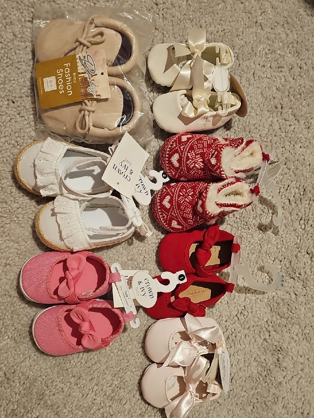 Assorted Kids Shoes Pack - Pink, Red, White, Cream, Beige